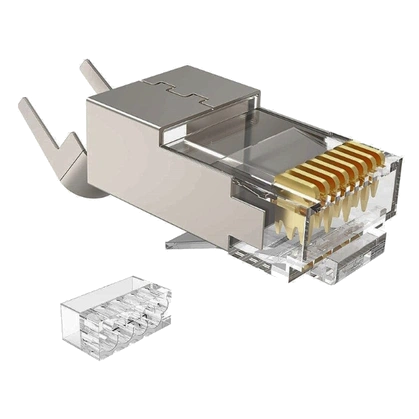 kingda rj45 stp кат. 6a/8, 50μ, 1.45 мм конектор зі вставкою