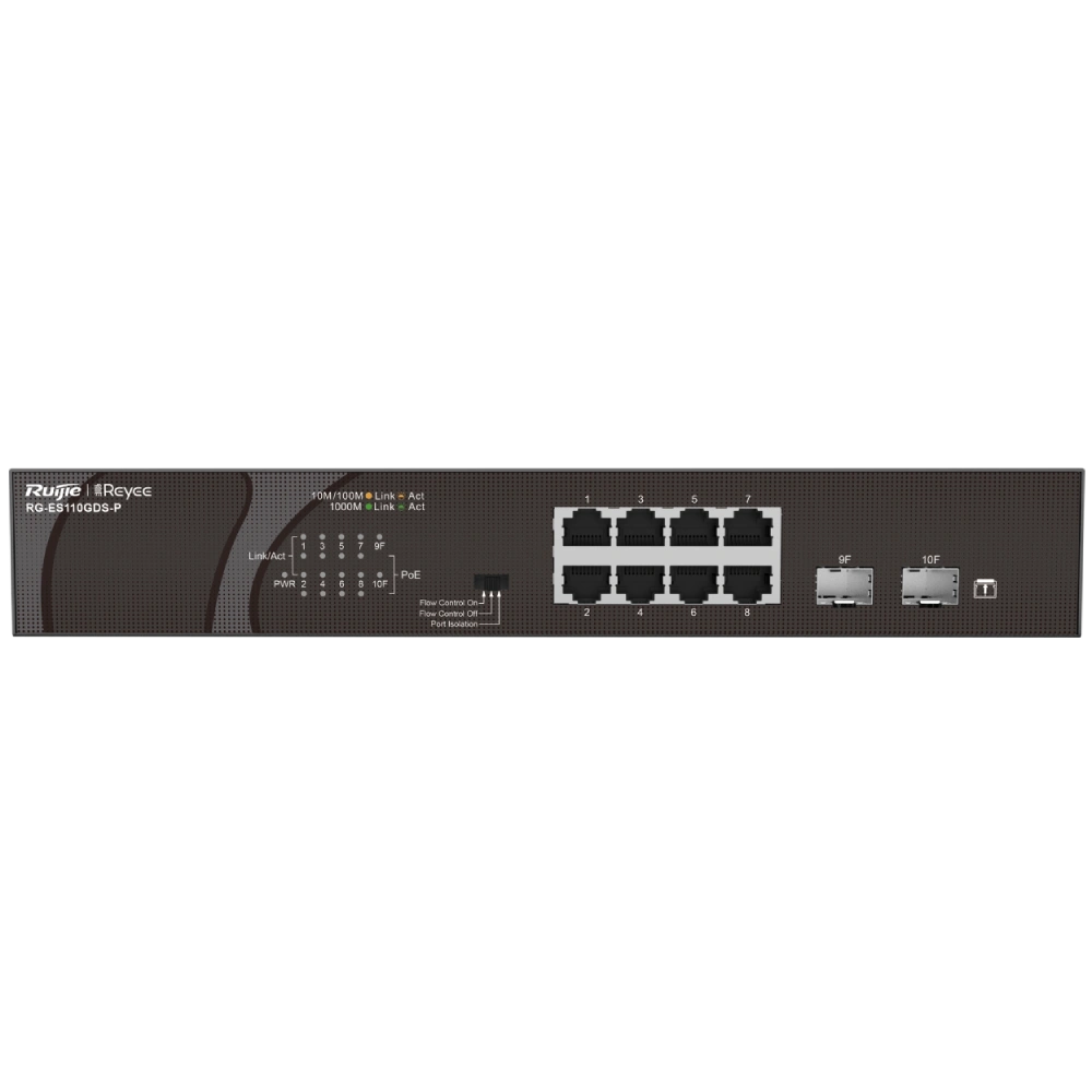 ruijie reyee rg-es110gds-p poe комутатор 8 портів некерований