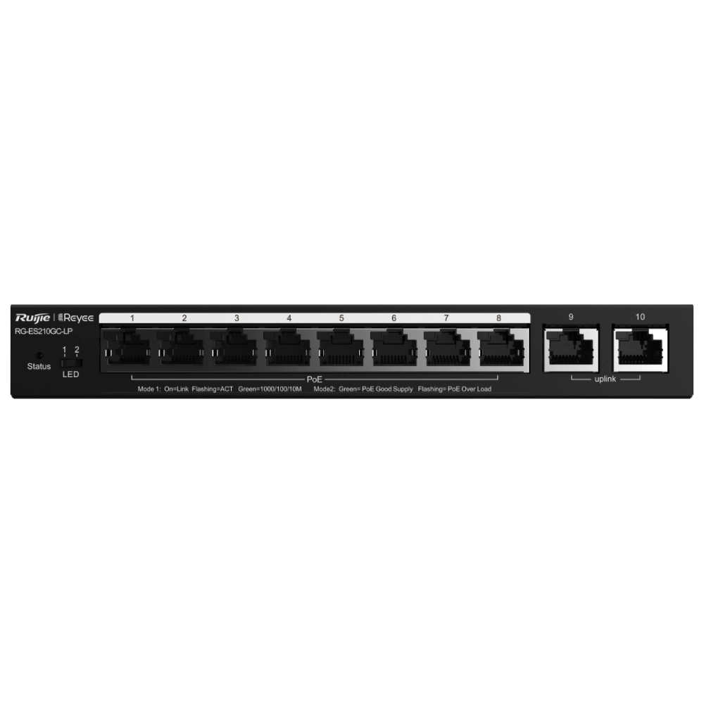 ruijie reyee rg-es210gc-lp poe комутатор 10 портів керований
