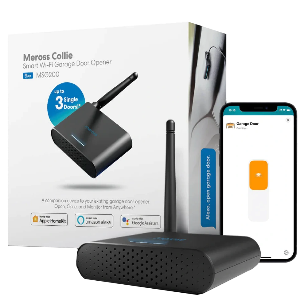 meross msg200hk(eu) розумний пристрій відкриття гаражних дверей (на 3 двері)