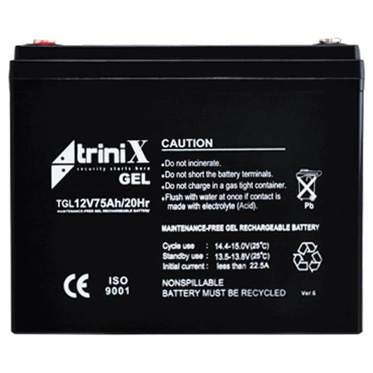 trinix tgl12v75ah/20hr акумулятор гелевий 12в 75а•год