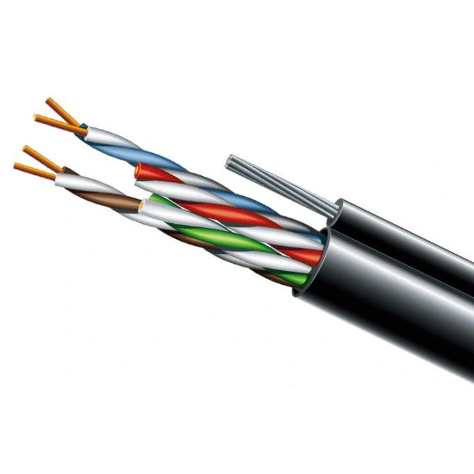Cat. 5e U/UTP PE 4х2х24 AWG + S.M.трос (74130) бухта 500м.