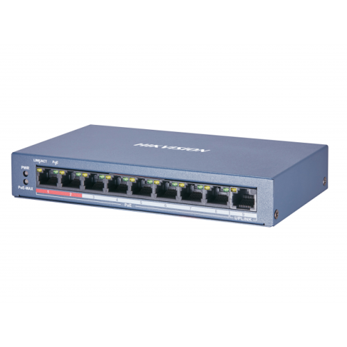 hikvision ds-3e0109p-e/m(b) poe комутатор 8 портів некерований