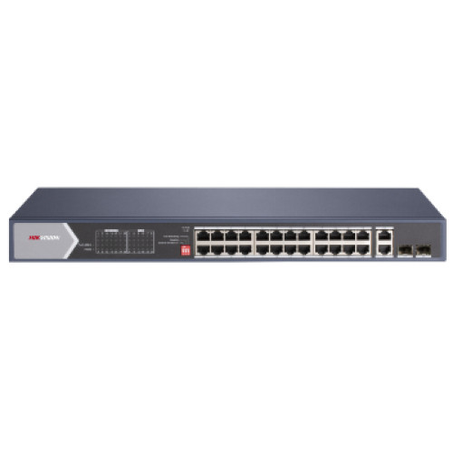 hikvision ds-3e0528hp-e hi-poe комутатор 24 порти некерований