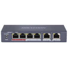 hikvision ds-3e0106p-e/m poe комутатор 4 порти некерований
