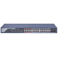 ds-3e0326p-e(b) 24-портовий некерований poe комутатор hikvision