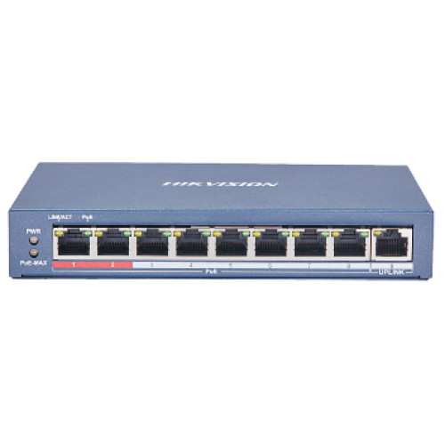 hikvision ds-3e0109p-e(c) poe комутатор 8 портів некерований