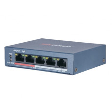 hikvision ds-3e0105p-e/m(b) poe комутатор 4 порти некерований