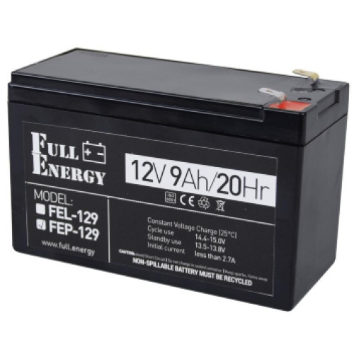full energy fep-129 9а•г 12в свинцево-кислотна акумуляторна батарея