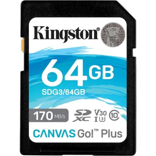 Kingston 64GB SDXC Canvas Go Plus 170R C10 UHS-I U3 V30