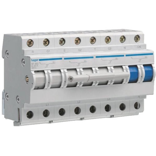 Hager SF463 400В/63A, 3+N, 8м