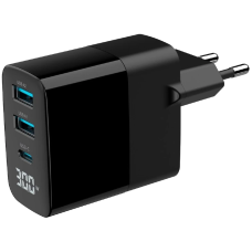 Gembird TA-UC-PDQC30LCD-BK-02 2хUSB-A (QC3.0 18W) + 1хType-C (PD20W)