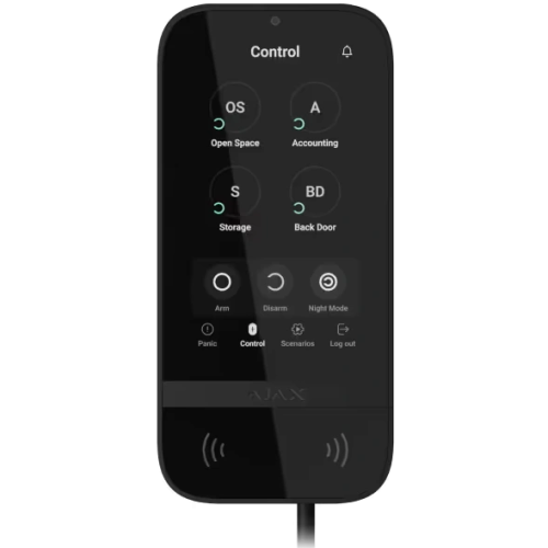Ajax KeyPad TouchScreen Fibra black проводная сенсорная