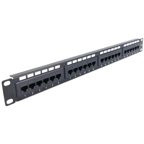 NVC-PN-12/24 CAT5/CAT6 19" 1U 24 порта экранированная