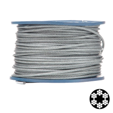 APRO 6мм (5+1мм) DIN 3055 (6x7+FC) бухта 100м в ПВХ оплетке оцинкованный