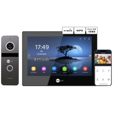 Neolight ALPHA Hybrid Black + SOLO IP Graphite с уголком, PoE адаптер для вызовной панели