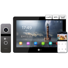 Neolight MEZZO Hybrid Black + SOLO IP Graphite с уголком, PoE адаптер для вызовной панели