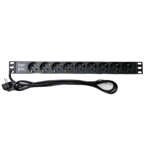 1U 19" 220В на 9 розеток без вимикача