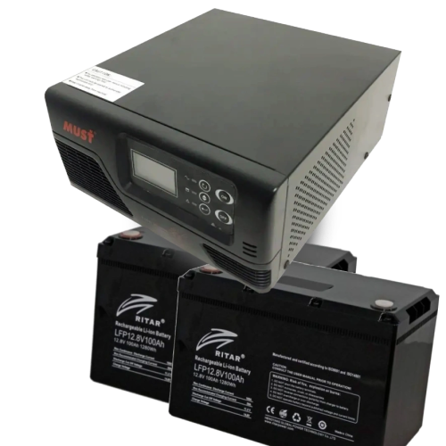 MUST EP20-R1000W + 2x LFP12.8V100AH G24 MUST EP20-R1000W + 2x LFP12.8V100AH G24