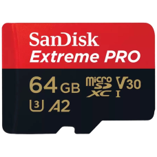 SanDisk microSD 64GB C10 UHS-I U3 Extreme Pro V30 + SD