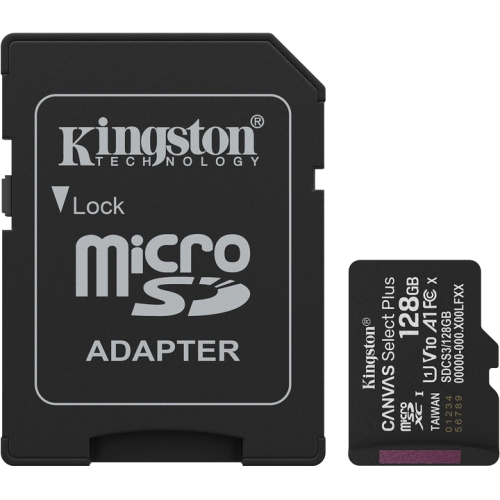 Kingston microSD 128GB C10 UHS-I A1 V10 R150MB/s + SD Kingston microSD 128GB C10 UHS-I A1 V10 R150MB/s + SD