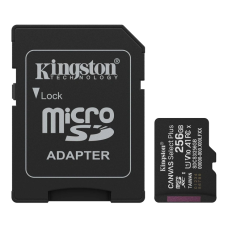 Kingston microSD 256GB C10 UHS-I A1 V10 R150MB/s + SD