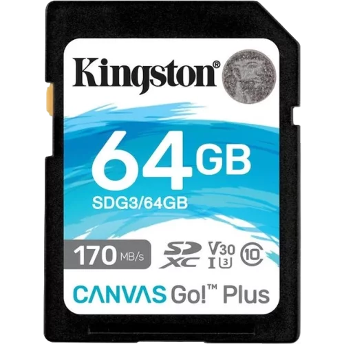 Kingston SDXC Canvas Go Plus 170R C10 UHS-I U3 V30 64Гб