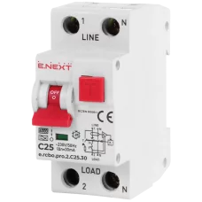 Enext e.rcbo.pro.2.C25.30, 1P+N, 25А, С, тип А, 30